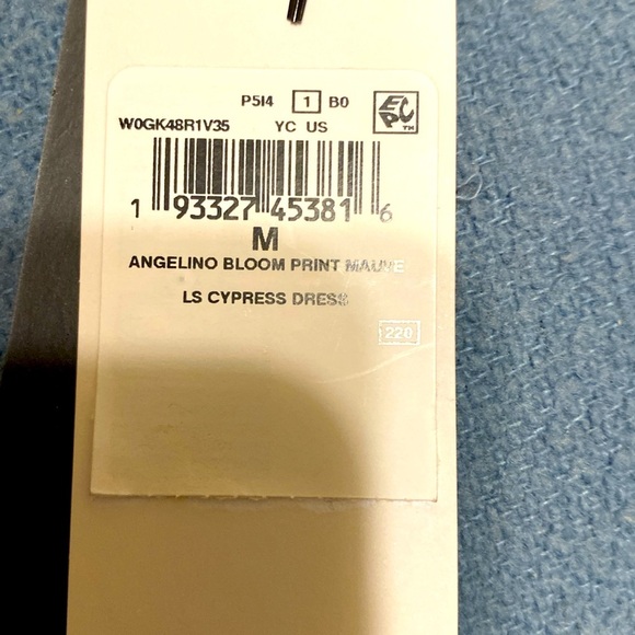 GUESS  CYPRESS RED PUFFED SLEEVES MAUVE PRINT SMOCKED MINI DRESS Sz ME… - Picture 16 of 16